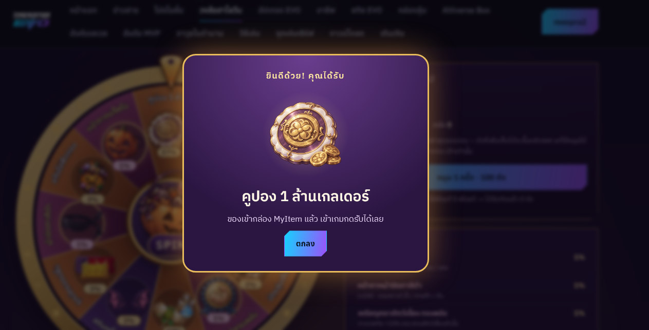 ตัวอย่างได้รับคูปอง 1 ล้านเกลเดอร์จากวงล้อ
